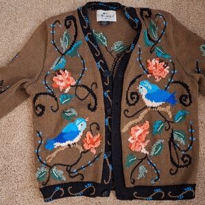 Vintage 90s Embroidered Cardigan